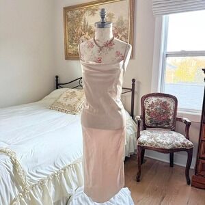 Cream slip dress  y2k bebe blush pink strapless slip dress size medium